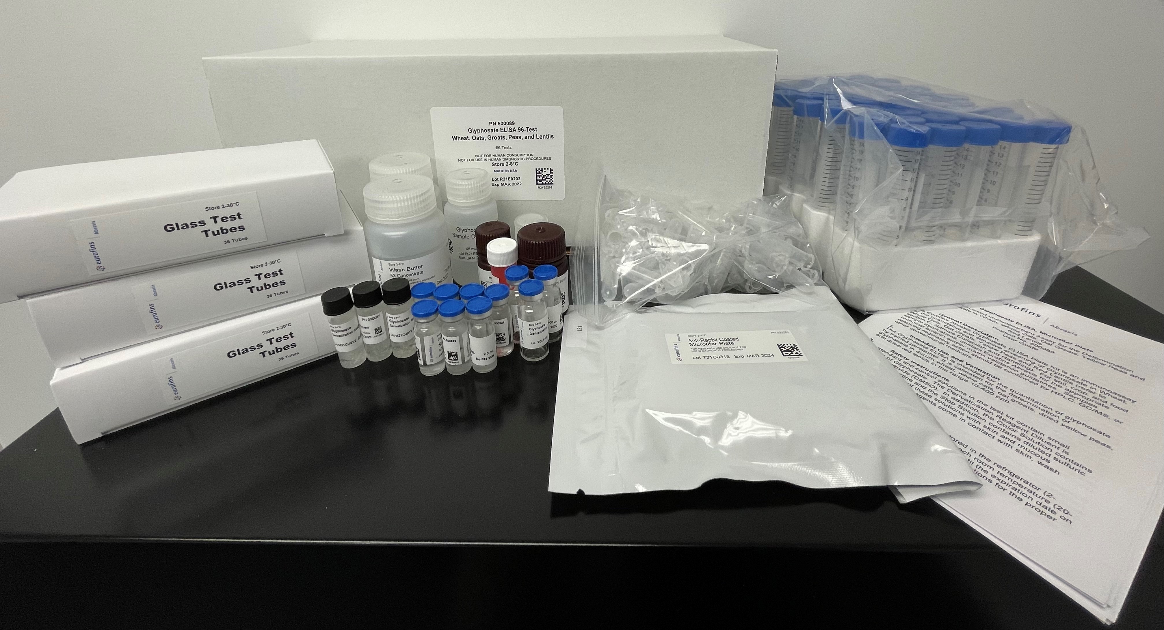NEW!!!! Glyphosate ELISA AOAC Test Kit for Durum Wheat, Whole Oats, Groats, Yellow Peas & Red Lentils